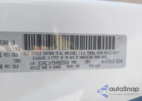 2017 Chrysler Pacifica Hybrid Platinum z USA, uszkodzony, nr VIN 2C4RC1N79HR822310